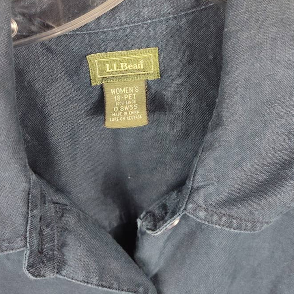 L.L. BEAN Womens 18 PET Long Sleeve SW55 100% Linen - Picture 3 of 5
